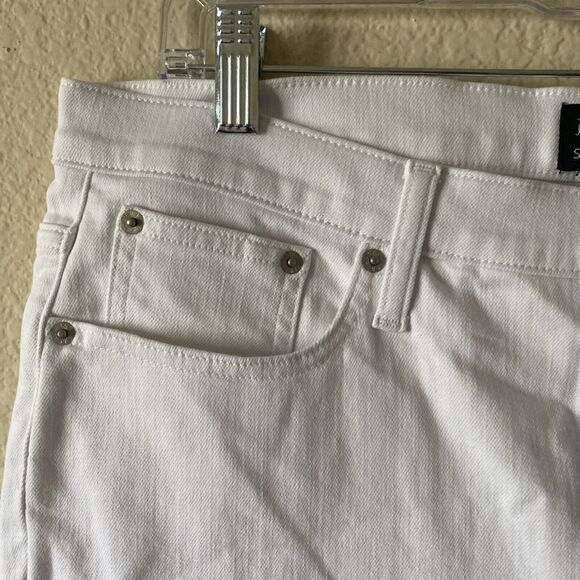 J.Crew Jeans Women 32 White Stovepipe High Rise Raw Hem Signature Stretch NWT - Picture 3 of 8